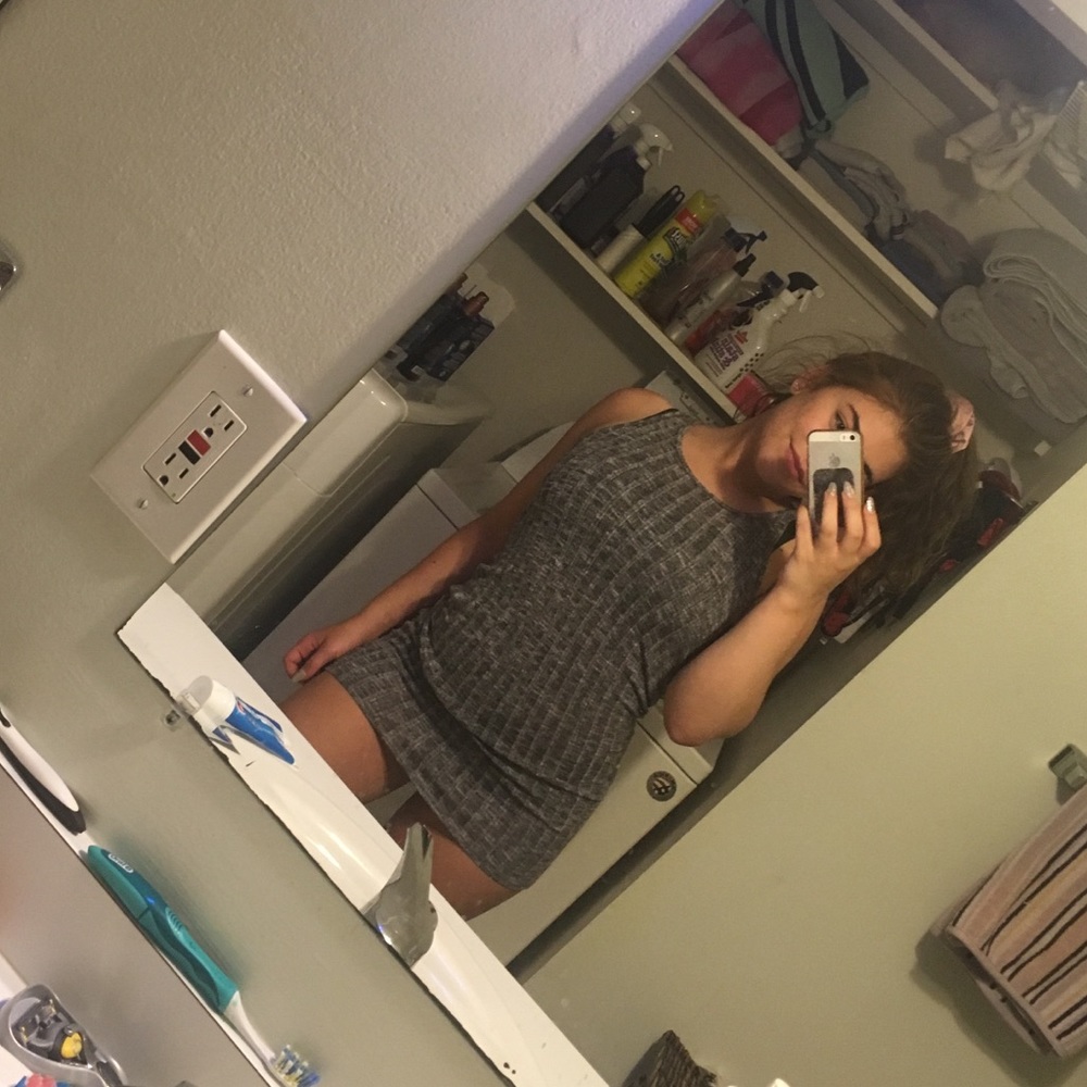 Grey body tight dress